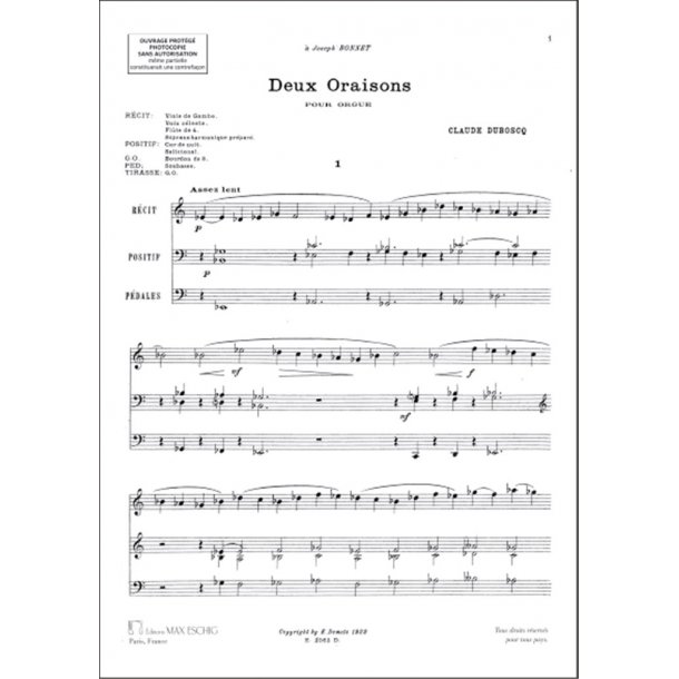 Dubosq 2 Oraisons Orgue